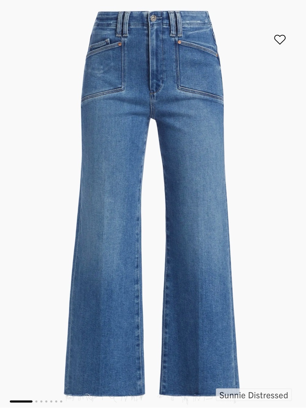 PAIGE Sunnie Distressed Wide-Leg Cropped Jeans